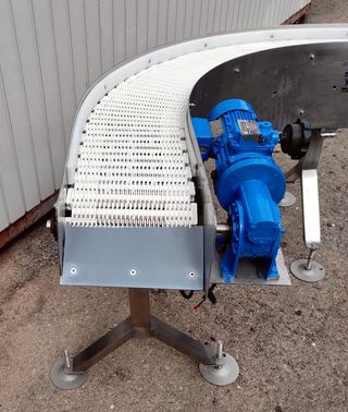 Cinta transportadora inox intralox curva 90°