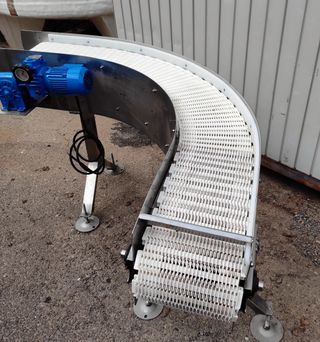 Cinta transportadora inox intralox curva 90°