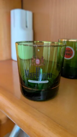 Conjunto vasos verdes antiguos