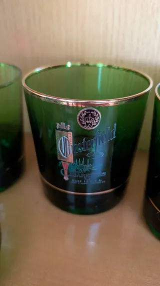 Conjunto vasos verdes antiguos