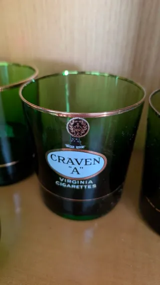 Conjunto vasos verdes antiguos