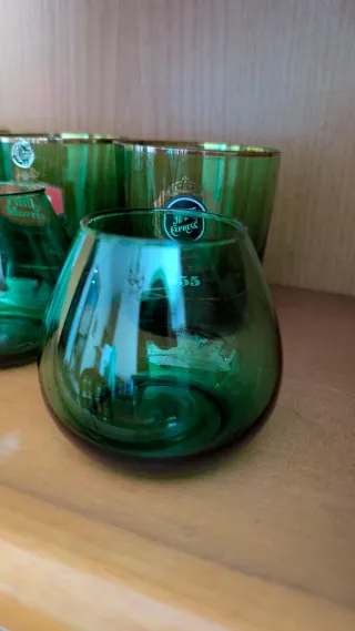 Conjunto vasos verdes antiguos