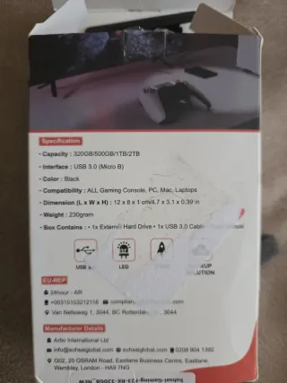 Uege vender Disco Duro Portátil SUHSAI 1TB