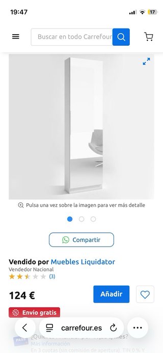 Zapatero con espejo nuevo