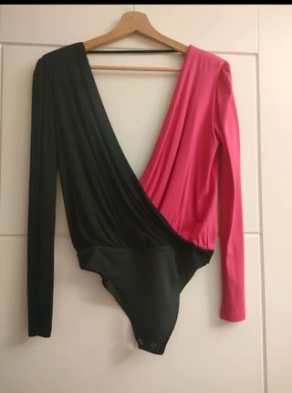 Body OVS bicolore nero e fucsia taglia S