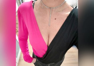 Body OVS bicolore nero e fucsia taglia S