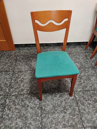 Mesa comedor y 6 sillas madera y cristal