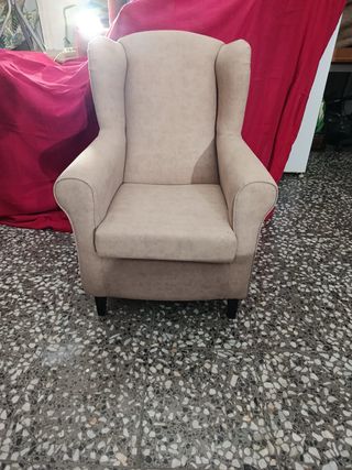 Poltrona relax beige in tessuto