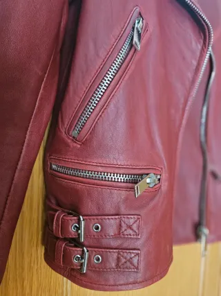 Cazadora cuero Isaco Roja