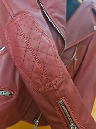 Cazadora cuero Isaco Roja