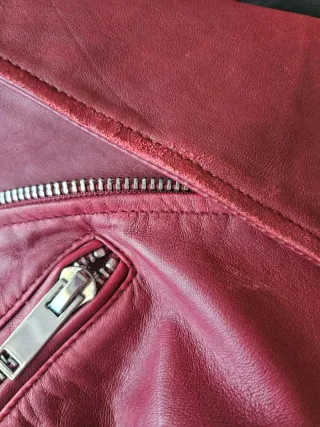 Cazadora cuero Isaco Roja