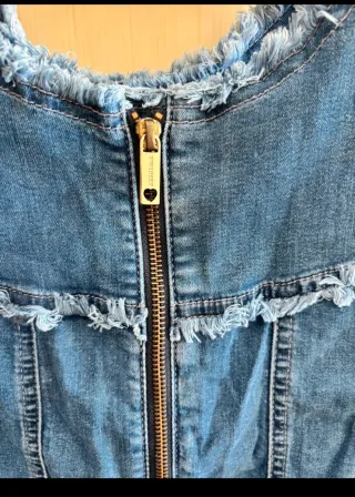 Gilet in jeans con frange