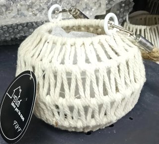 Set 4 lanterne portacandela boho cotone