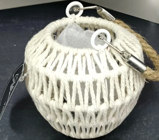 Set 4 lanterne portacandela boho cotone