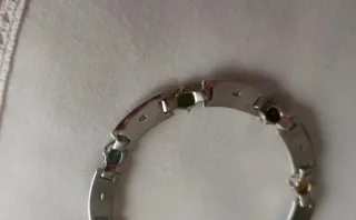 Pulsera Plata 925 Marquesitas Piedras Naturales