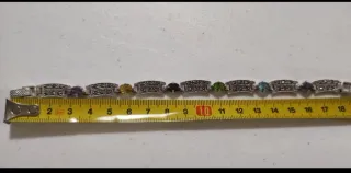Pulsera Plata 925 Marquesitas Piedras Naturales