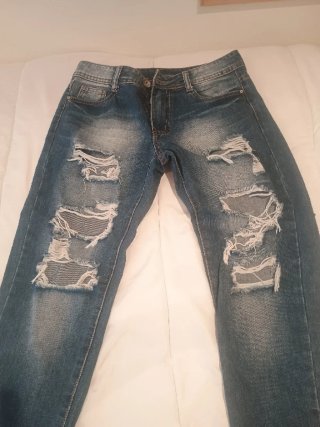 Vaqueros Slim Fit Azules Rotos