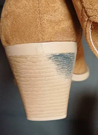 Botas cowboy tacón, color camel,ante