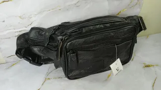 Riñonera Piel Vintage Negra  Nueva