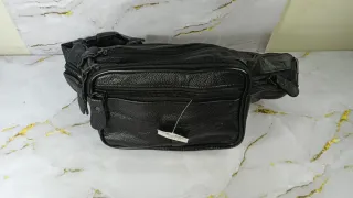 Riñonera Piel Vintage Negra  Nueva