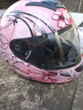 Casco moto LS2 FF350 Stardust rosa – talla XS