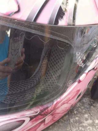 Casco moto LS2 FF350 Stardust rosa – talla XS