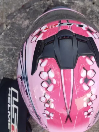 Casco moto LS2 FF350 Stardust rosa – talla XS