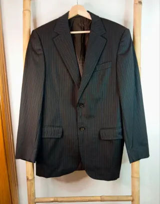 Traje Hugo Boss Raya Negra Talla 48