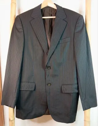 Traje Hugo Boss Raya Negra Talla 48