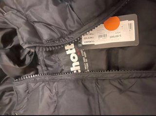 Abrigo largo acolchado Schott negro