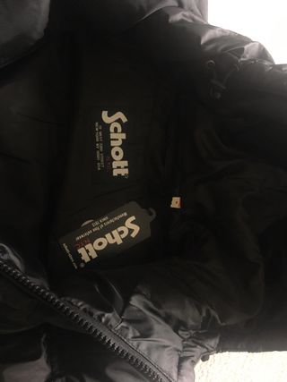 Abrigo largo acolchado Schott negro