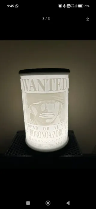 Lampada One Piece Wanted Monkey D. Luffy