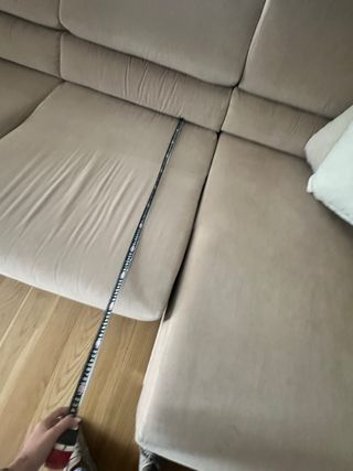 Sofá modular beige de tela
