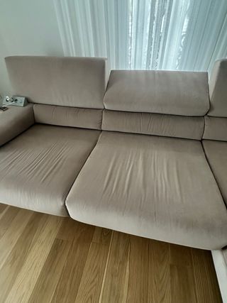 Sofá modular beige de tela