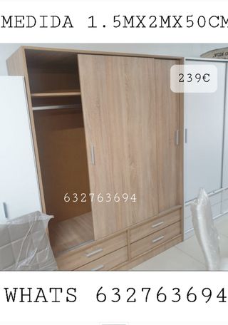 Armario puertas correderas 1.5x2x0.5m