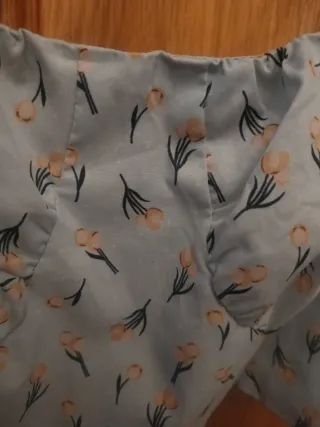 Top floral azul crop top