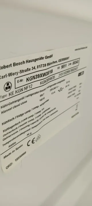 NEVERA COMBI BOSCH NO FROST ENERGÍA A+