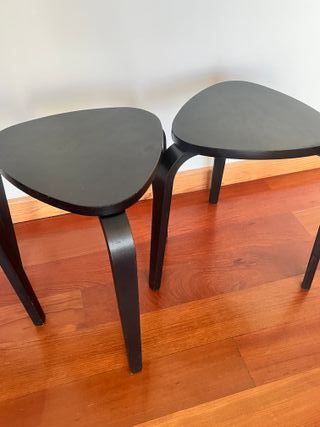 CHOLLO! 3 Taburetes Apilables Ikea KYRRE Negros