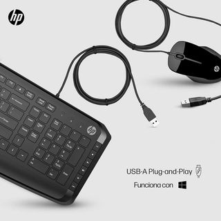 Combo Teclado y Ratón HP USB Negro