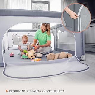 Parque infantil Lionelo Willow 120x180 cm gris