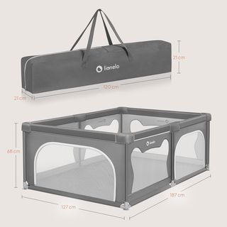 Parque infantil Lionelo Willow 120x180 cm gris