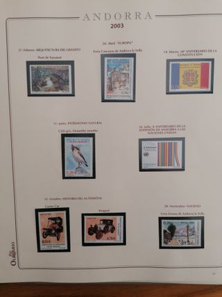 ÁLBUM DE SELLOS ANDORRA de 1980 al 2010