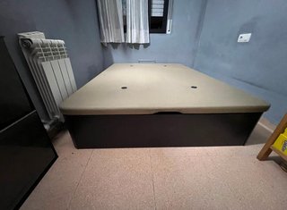 Canapé abatible madera y tela, NUEVO