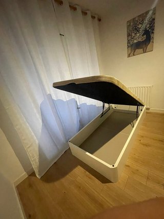 Canapé abatible madera y tela, NUEVO