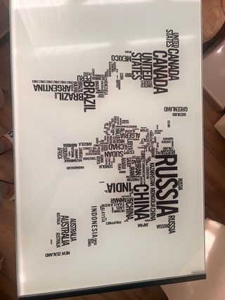 Mesa escritorio cristal mapa mundo