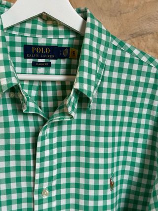 Camicia Ralph Lauren a quadri verde con QR CODE