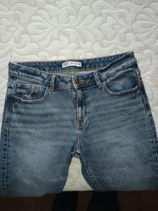 Vaqueros Zara Mujer Talla 38 Azul
