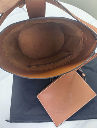 Bolso Cubo Celine Marrón Piel