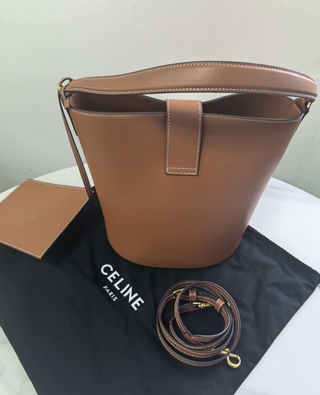 Bolso Cubo Celine Marrón Piel