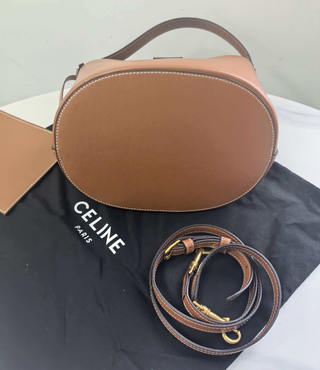 Bolso Cubo Celine Marrón Piel